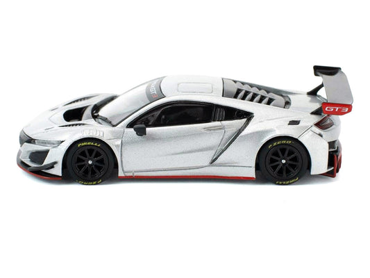 Honda NSX GT3 EVO22 Silver Metallic "Brazilian Event Exclusive" 1/64 Diecast Model Car by Pop Race by Pop Race