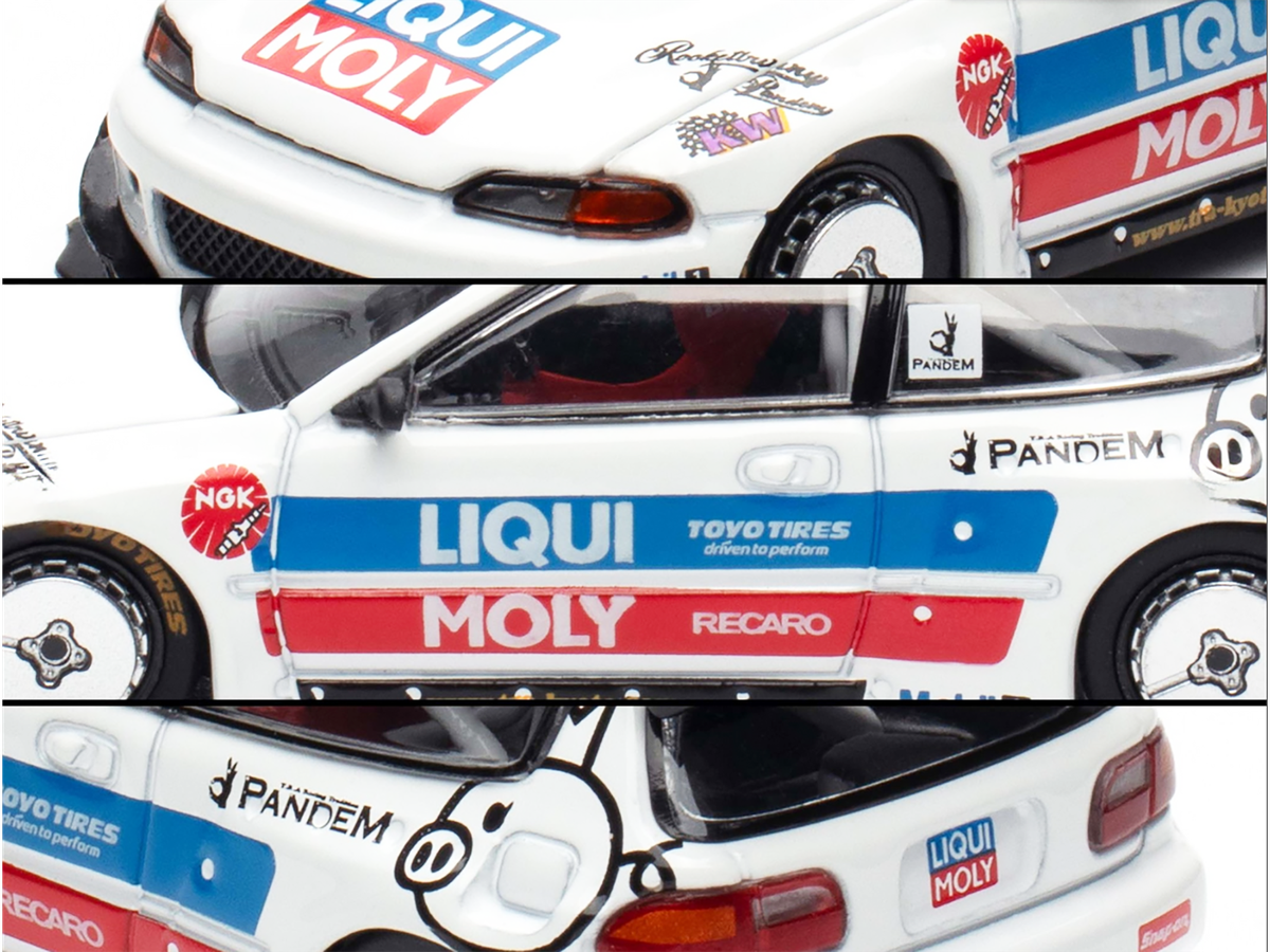 Pandem Civic EG6 RHD (Right Hand Drive) White with Stripes and Graphics "VDX - Tokyo Auto Salon Hong Kong 2025" Special Edition 1/64 Diecast Model Car by Pop Race by Pop Race