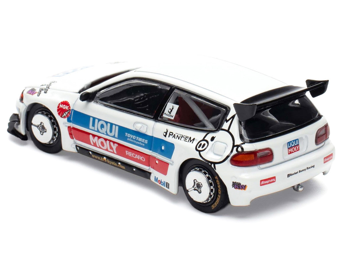 Pandem Civic EG6 RHD (Right Hand Drive) White with Stripes and Graphics "VDX - Tokyo Auto Salon Hong Kong 2025" Special Edition 1/64 Diecast Model Car by Pop Race by Pop Race