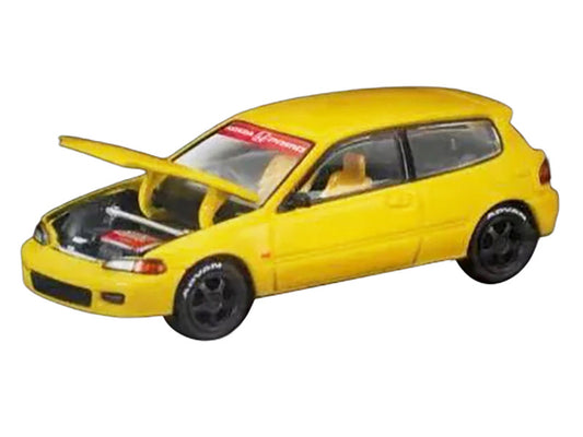 Honda Civic EG6 RHD (Right Hand Drive) Yellow "Vancouver 2026 Event Edition" 1/64 Diecast Model Car by Pop Race by Pop Race