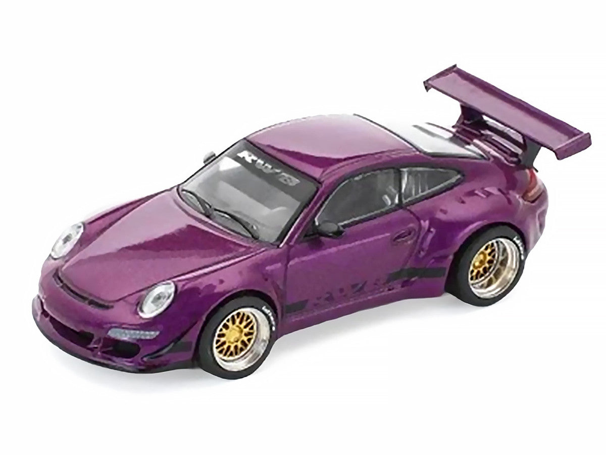 RWB 997 Purple Metallic with Black Stripes 1/64 Diecast Model Car by Pop Race by Pop Race