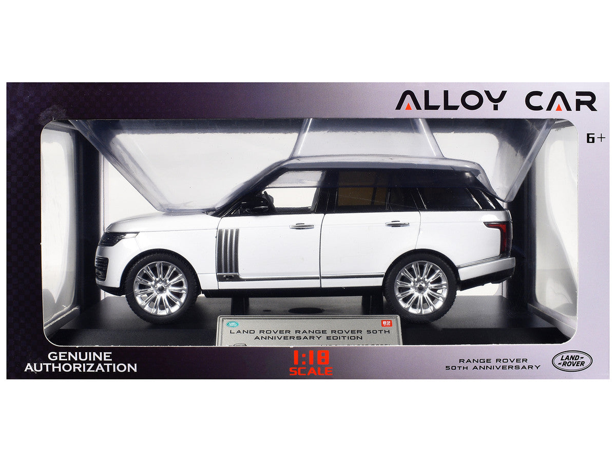 Land Rover Range Rover 50th Anniversary White Metallic with Sunroof 1/18 Diecast Model Car by Heimanba by Heimanba