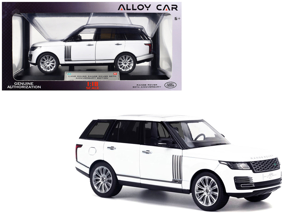 Land Rover Range Rover 50th Anniversary White Metallic with Sunroof 1/18 Diecast Model Car by Heimanba by Heimanba