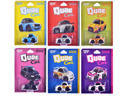 "QubeCarz" Series #1 Set of 6 pieces 1/64 Diecast Model Cars by Mini GT by Mini GT