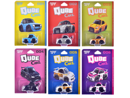 "QubeCarz" Series #1 Set of 6 pieces 1/64 Diecast Model Cars by Mini GT by Mini GT