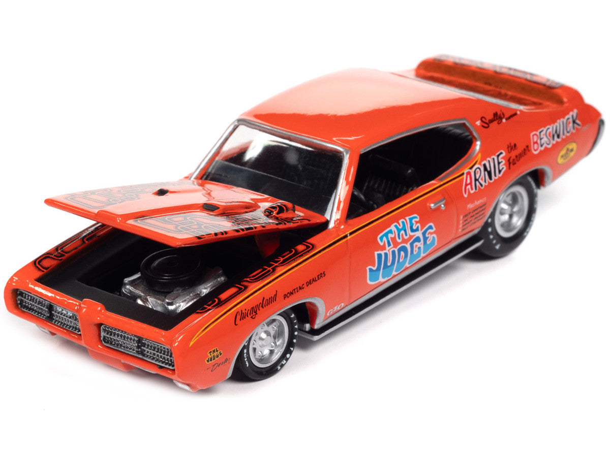 1969 Pontiac GTO Orange with Graphics "The Judge - Arnie 'The Farmer' Beswick" "Racing Champions Mint 2023" Release 1 Limited Edition to 2500 pieces Worldwide 1/64 Diecast Model Car by Racing Champions by Racing Champions