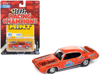 1969 Pontiac GTO Orange with Graphics "The Judge - Arnie 'The Farmer' Beswick" "Racing Champions Mint 2023" Release 1 Limited Edition to 2500 pieces Worldwide 1/64 Diecast Model Car by Racing Champions by Racing Champions