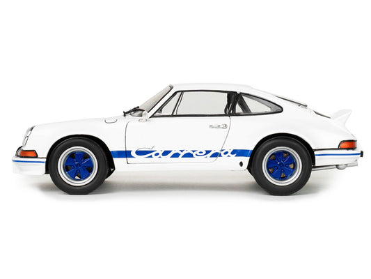 1973 Porsche 911 RSR Carrera White with Blue Stripes 1/18 Diecast Model Car by Solido by Solido