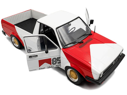 1983 Volkswagen Caddy MK 1 Pickup Truck "Red Cowboy Racing Tribute" White and Red 1/18 Diecast Model Car by Solido by Solido