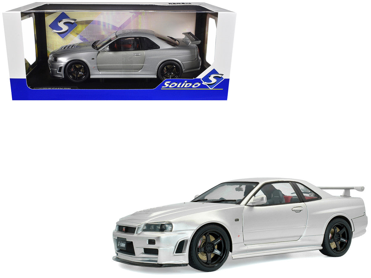 1999 Nissan Skyline GT-R (R34) Z-Tune RHD (Right Hand Drive) Silver Metallic 1/18 Diecast Model Car by Solido by Solido