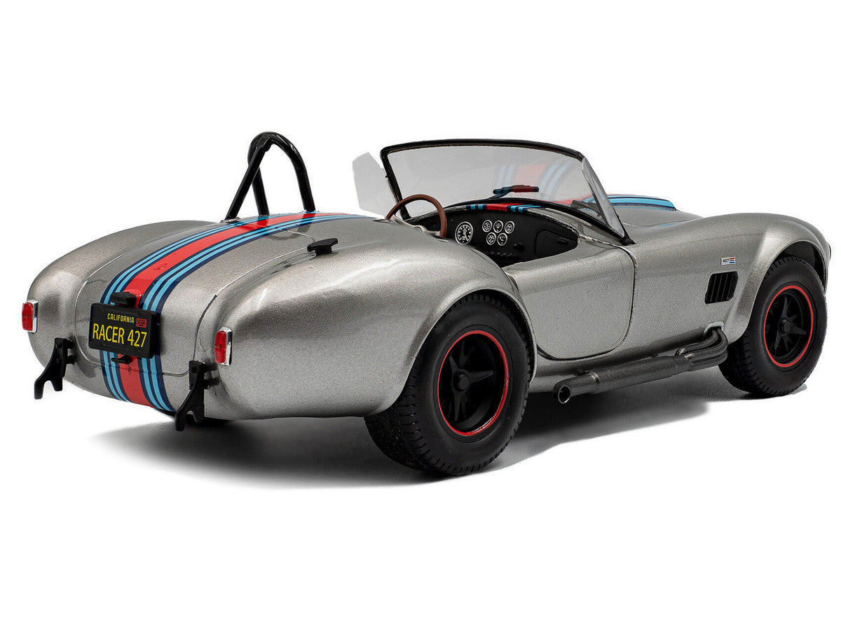 1965 Shelby Cobra 427 MKII "Solido Works M Racing Tribute" Gray Metallic with Stripes 1/18 Diecast Model Car by Solido by Solido