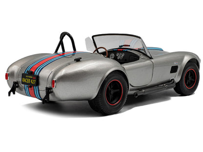 1965 Shelby Cobra 427 MKII "Solido Works M Racing Tribute" Gray Metallic with Stripes 1/18 Diecast Model Car by Solido by Solido