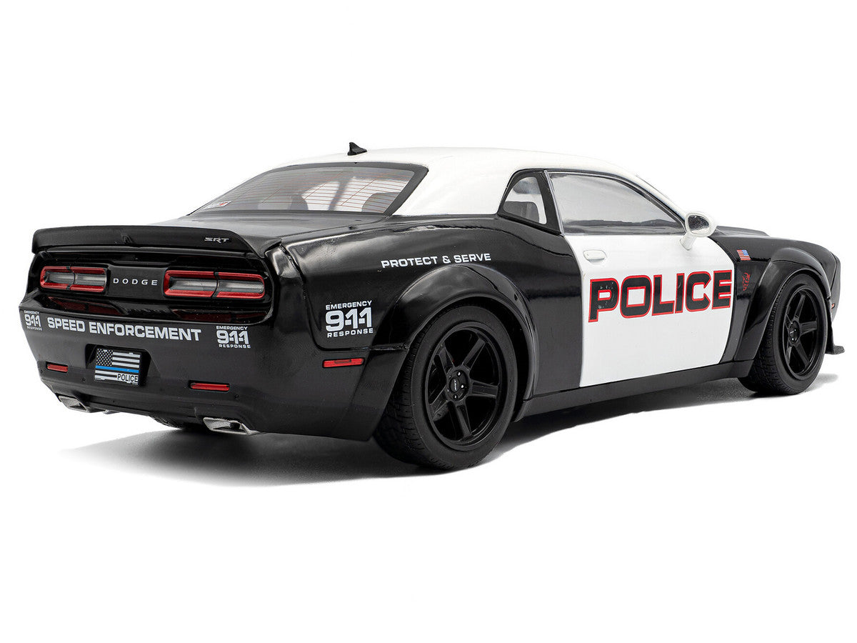 2023 Dodge Challenger Demon "Police" Black and White 1/18 Diecast Model Car by Solido by Solido