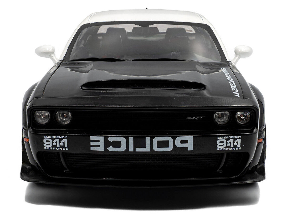 2023 Dodge Challenger Demon "Police" Black and White 1/18 Diecast Model Car by Solido by Solido