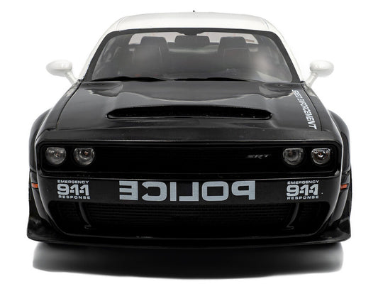 2023 Dodge Challenger Demon "Police" Black and White 1/18 Diecast Model Car by Solido by Solido