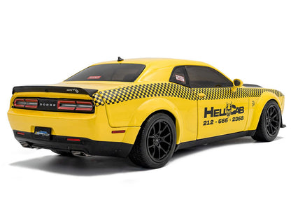 2023 Dodge Challenger SRT Hellcat Redeye Widebody Taxi "NYC Hellcab" Yellow with Black Hood and Graphics 1/18 Diecast Model Car by Solido by Solido