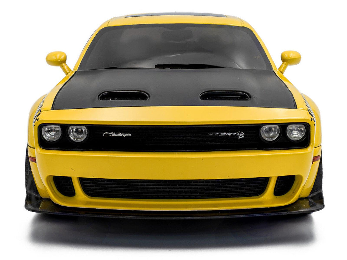2023 Dodge Challenger SRT Hellcat Redeye Widebody Taxi "NYC Hellcab" Yellow with Black Hood and Graphics 1/18 Diecast Model Car by Solido by Solido