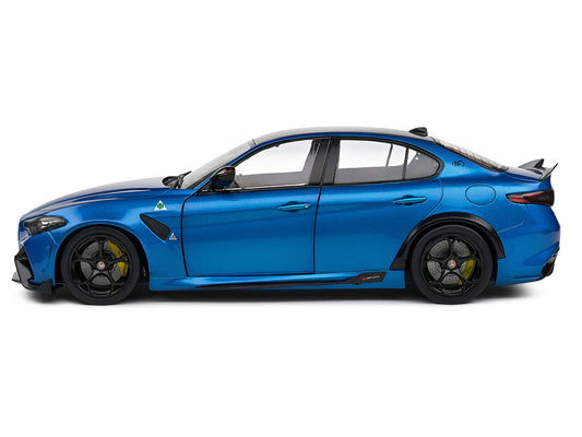 2022 Alfa Romeo Giulia GTA Anodized Blue Metallic with Carbon Top 1/18 Diecast Model Car by Solido by Solido
