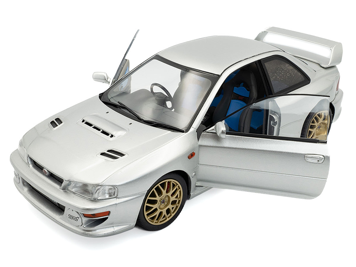 1998 Subaru Impreza 22B RHD (Right Hand Drive) Silver Metallic with Gold Wheels 1/18 Diecast Model Car by Solido by Solido