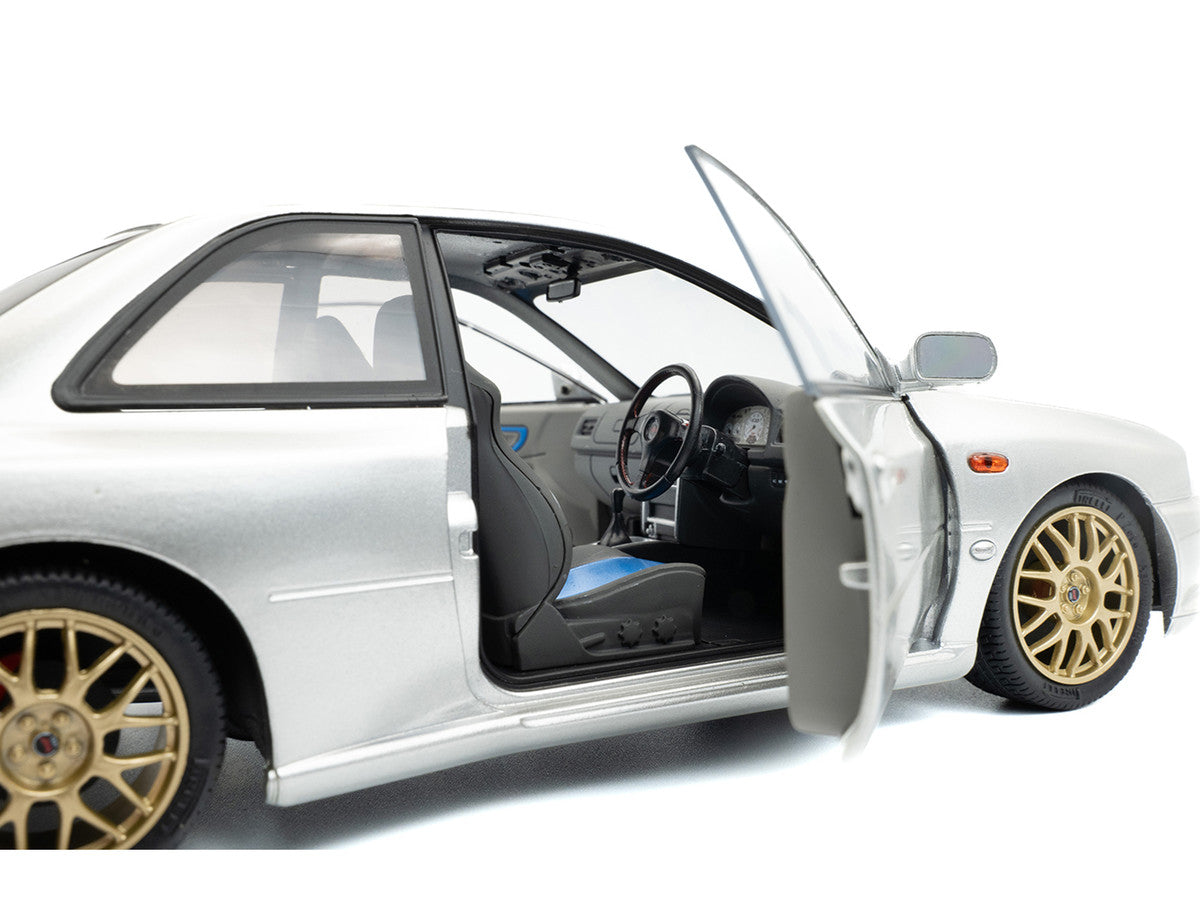 1998 Subaru Impreza 22B RHD (Right Hand Drive) Silver Metallic with Gold Wheels 1/18 Diecast Model Car by Solido by Solido