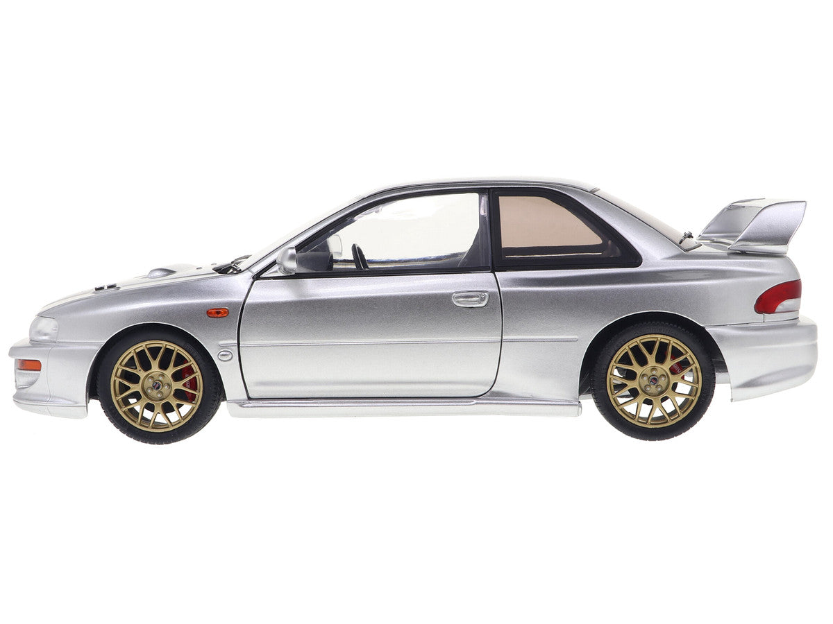 1998 Subaru Impreza 22B RHD (Right Hand Drive) Silver Metallic with Gold Wheels 1/18 Diecast Model Car by Solido by Solido