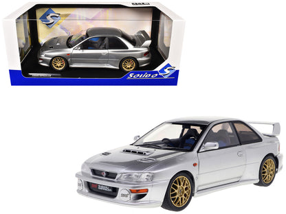 1998 Subaru Impreza 22B RHD (Right Hand Drive) Silver Metallic with Gold Wheels 1/18 Diecast Model Car by Solido by Solido