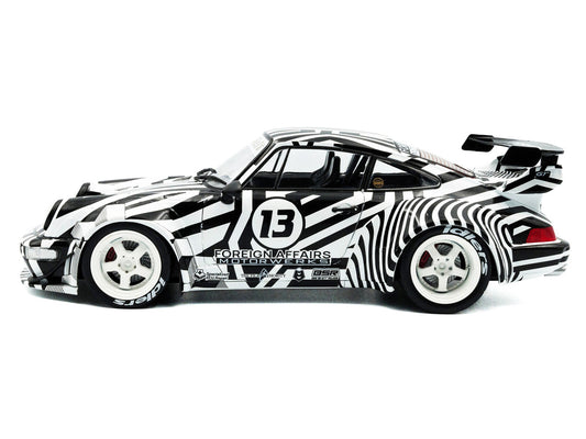 2022 RWB Bodykit #13 "The Zebra" Black and White Striped 1/18 Diecast Model Car by Solido by Solido