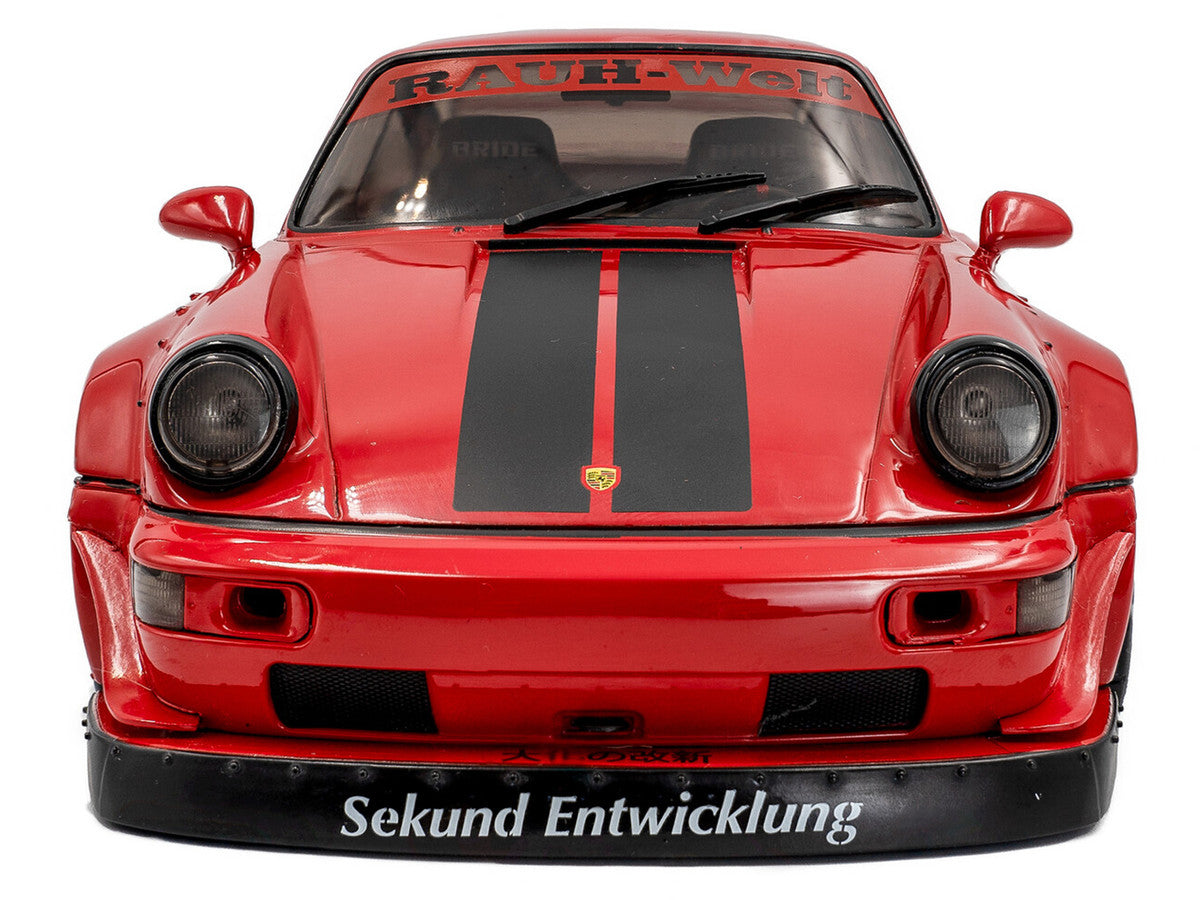 2024 RWB Bodykit "Taikano Kaishin" Red with Black Stripes 1/18 Diecast Model Car by Solido by Solido