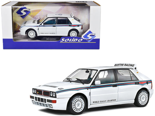1992 Lancia Delta HF Integrale Evo 1 Martini 6 White with Blue and Red Stripes "World Rally Champion - Martini Racing" 1/18 Diecast Model Car by Solido by Solido