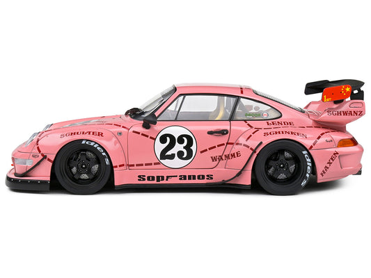2020 RWB Bodykit #23 "Pink Pig" Pink with Graphics 1/18 Diecast Model Car by Solido by Solido