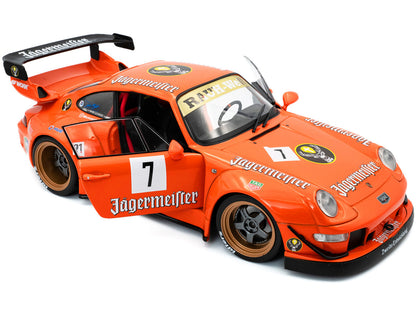 2020 RWB Bodykit #7 "Jagermeister" Orange with Graphics 1/18 Diecast Model Car by Solido by Solido