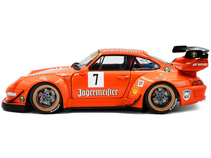 2020 RWB Bodykit #7 "Jagermeister" Orange with Graphics 1/18 Diecast Model Car by Solido by Solido