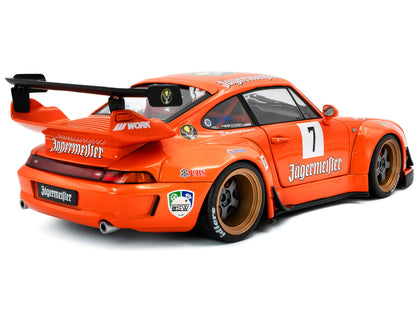 2020 RWB Bodykit #7 "Jagermeister" Orange with Graphics 1/18 Diecast Model Car by Solido by Solido