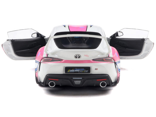 2024 Toyota GR Supra "Itasha" White with Graphics "StreetFighters" 1/18 Diecast Model Car by Solido by Solido