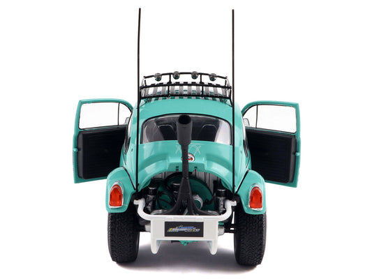 1976 Volkswagen Beetle Baja Miami Green with Pink Graphics 1/18 Diecast Model Car by Solido by Solido