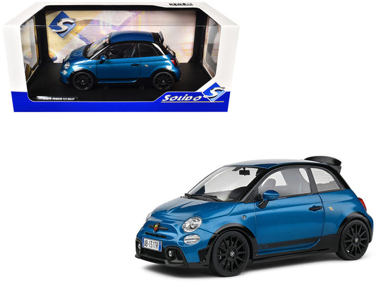 2022 Fiat 695 Abarth "Tributo 131 Rally" Podium Blue Metallic with Black Side Stripes 1/18 Diecast Model Car by Solido by Solido