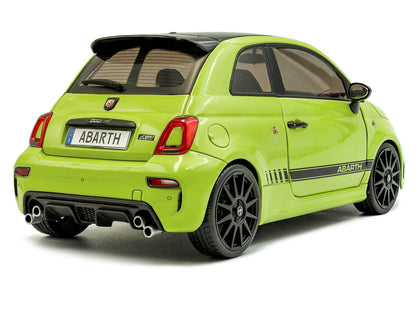 2023 Fiat F595 Abarth Verde Adrenalina Green with Black Top and Stripes 1/18 Diecast Model Car by Solido by Solido