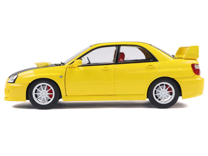 2003 Subaru Impreza WRX STI RHD (Right Hand Drive) Yellow with Carbon Hood 1/18 Diecast Model Car by Solido by Solido