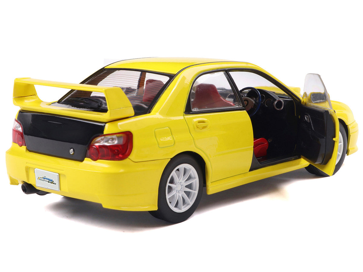 2003 Subaru Impreza WRX STI RHD (Right Hand Drive) Yellow with Carbon Hood 1/18 Diecast Model Car by Solido by Solido