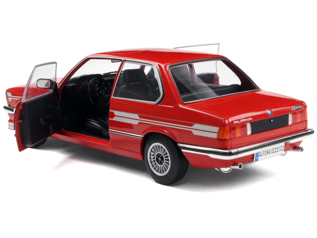 1980 Alpina E21 C1 2.3 Red with Gray Stripes 1/18 Diecast Model Car by Solido by Solido