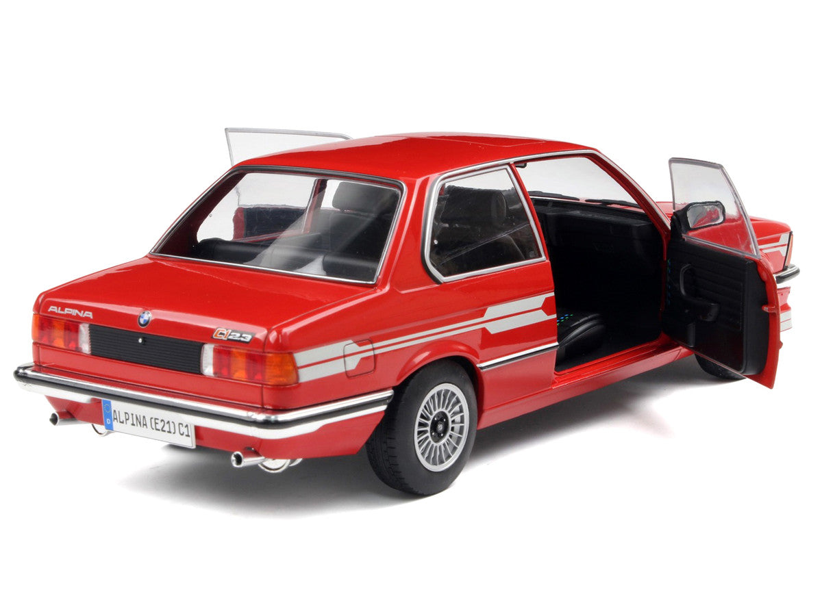 1980 Alpina E21 C1 2.3 Red with Gray Stripes 1/18 Diecast Model Car by Solido by Solido