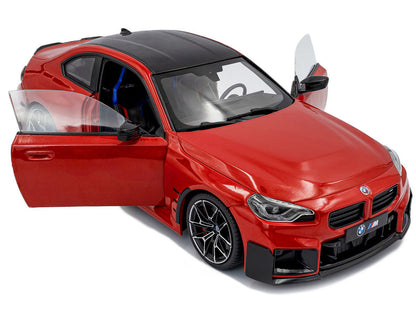 2024 BMW M2 Performance Parts Toronto Red Metallic with Carbon Top 1/18 Diecast Model Car by Solido by Solido