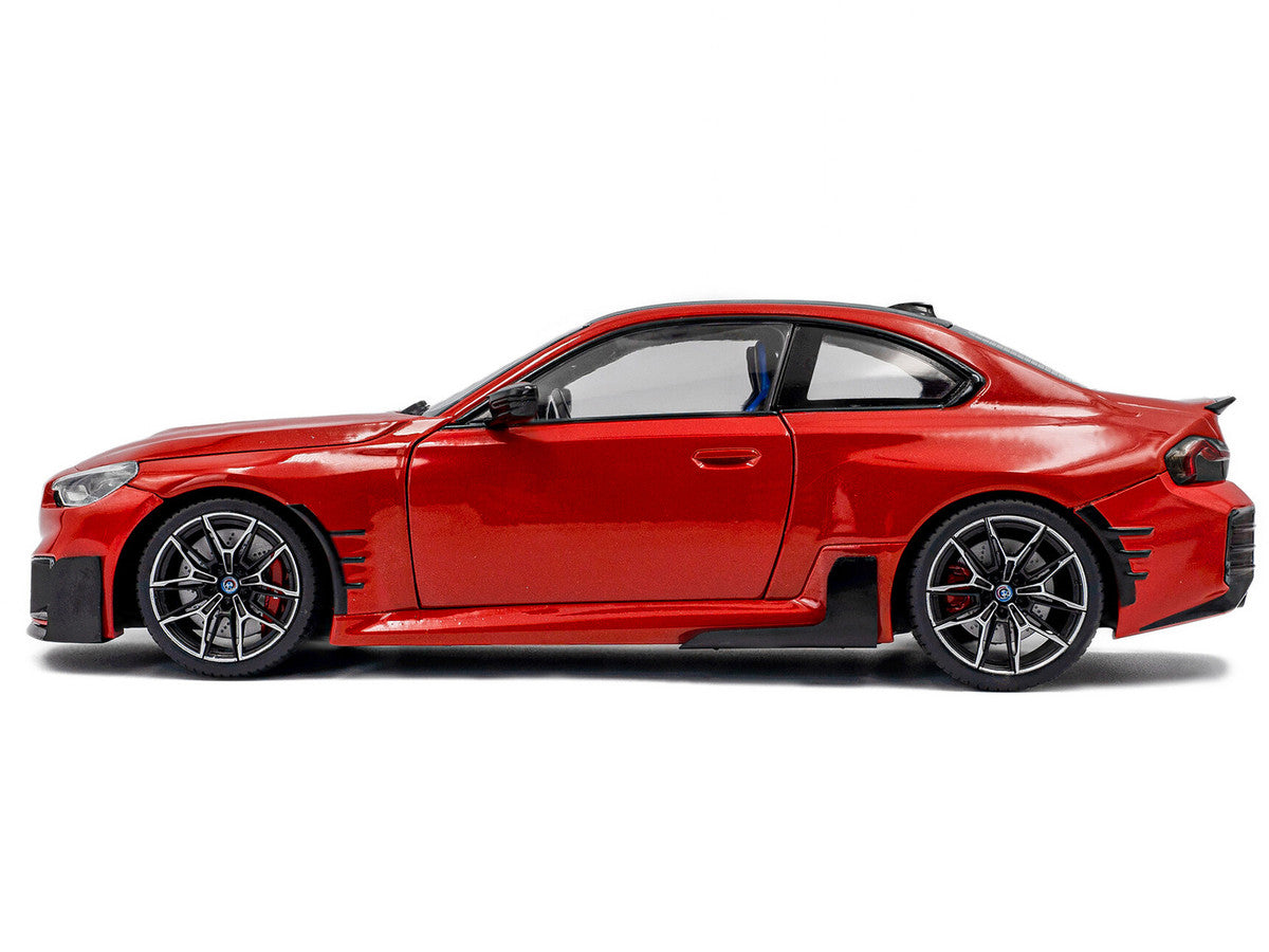 2024 BMW M2 Performance Parts Toronto Red Metallic with Carbon Top 1/18 Diecast Model Car by Solido by Solido