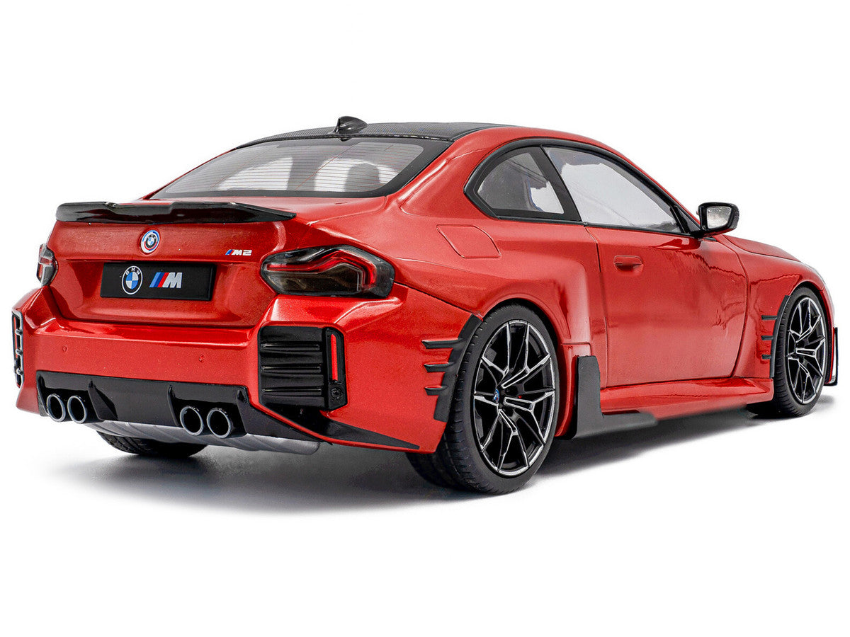 2024 BMW M2 Performance Parts Toronto Red Metallic with Carbon Top 1/18 Diecast Model Car by Solido by Solido
