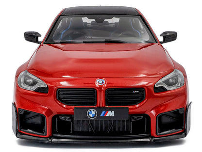 2024 BMW M2 Performance Parts Toronto Red Metallic with Carbon Top 1/18 Diecast Model Car by Solido by Solido