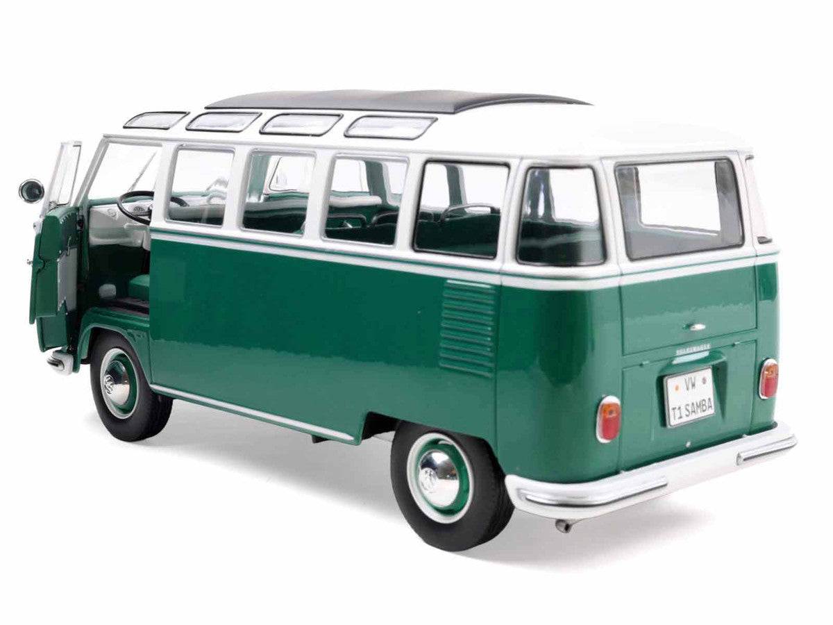 1962 Volkswagen T1 Samba Bus Green and White 1/18 Diecast Model Car by Solido by Solido