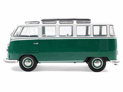 1962 Volkswagen T1 Samba Bus Green and White 1/18 Diecast Model Car by Solido by Solido