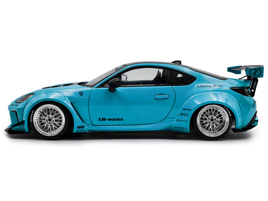 2024 Toyota GR86 LBWK Body Kit RHD (Right Hand Drive) Baby Blue with Black Top 1/18 Diecast Model Car by Solido by Solido