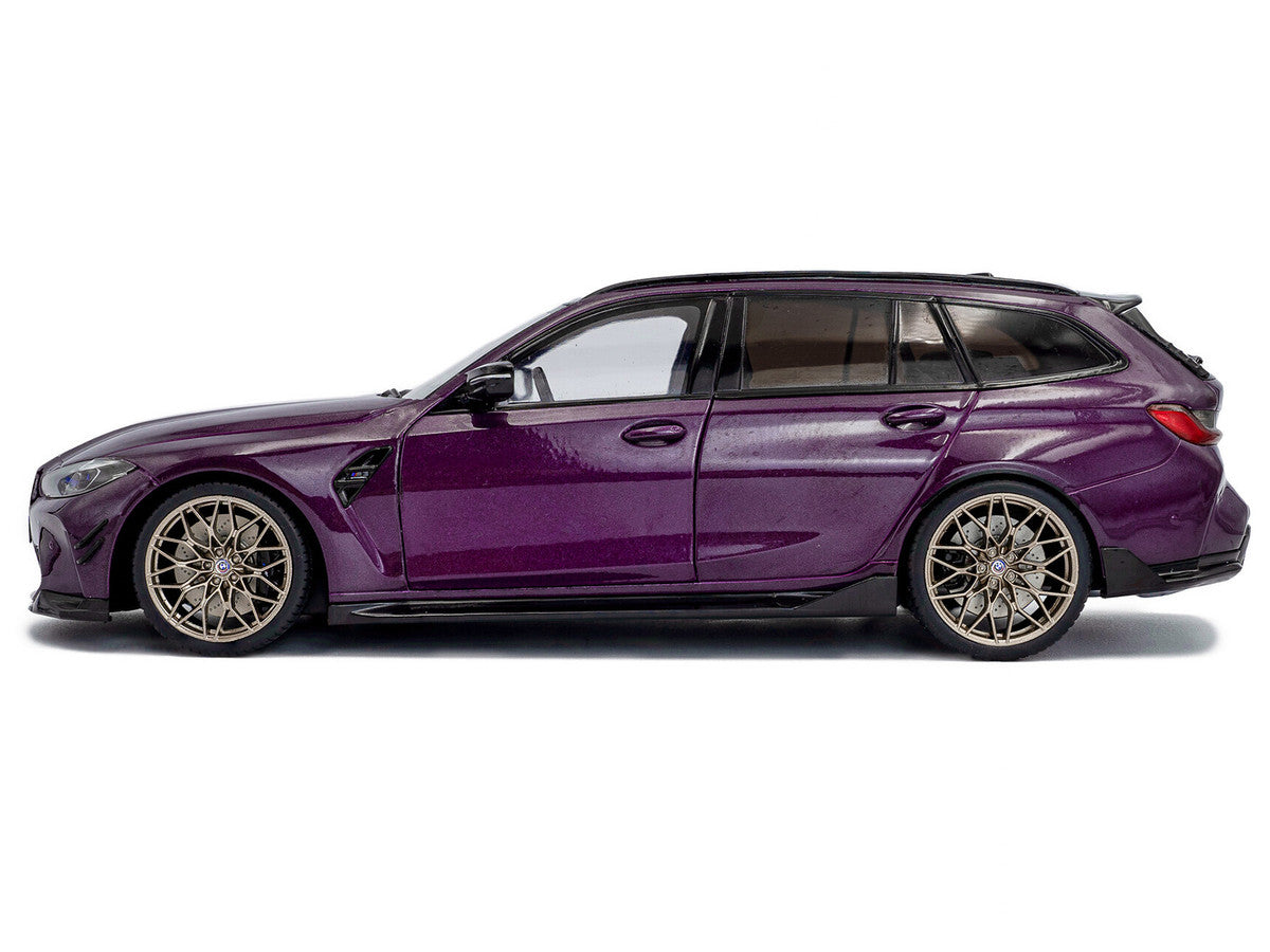 2024 BMW M3 Competition M xDrive Touring Twilight Purple Pearl Metallic with Black Top 1/18 Diecast Model Car by Solido by Solido
