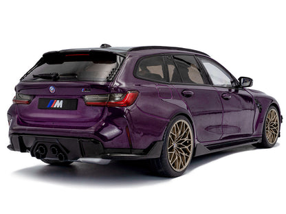 2024 BMW M3 Competition M xDrive Touring Twilight Purple Pearl Metallic with Black Top 1/18 Diecast Model Car by Solido by Solido